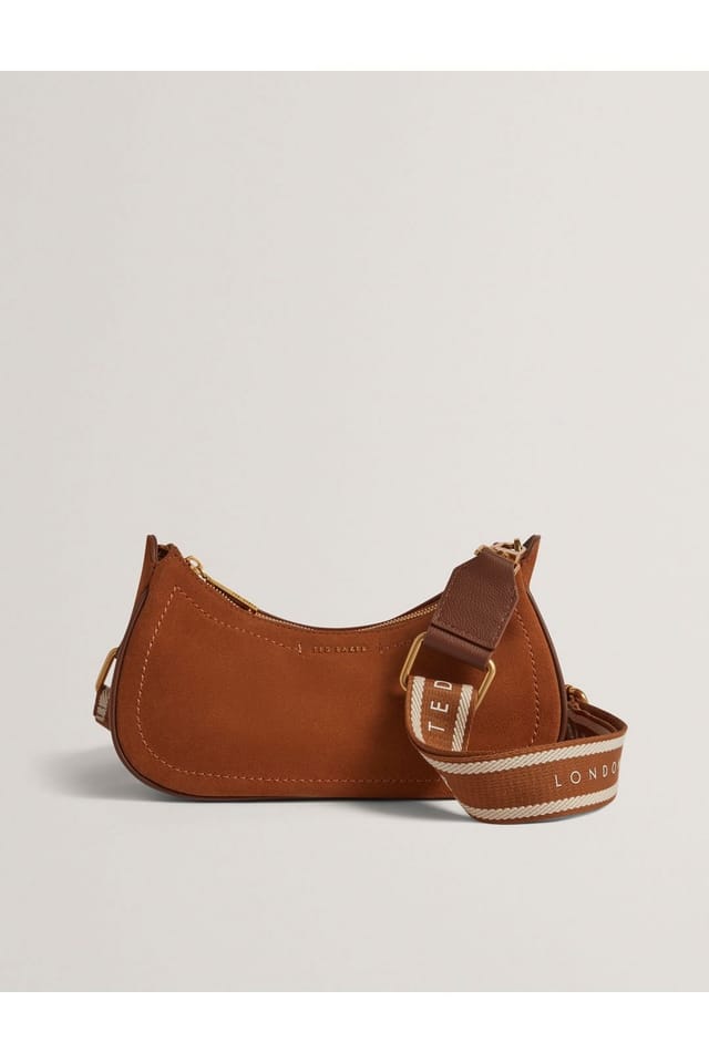 Ted Baker Ted Baker Women's Webbing Small Suede Shoulder Bag Brown - 2