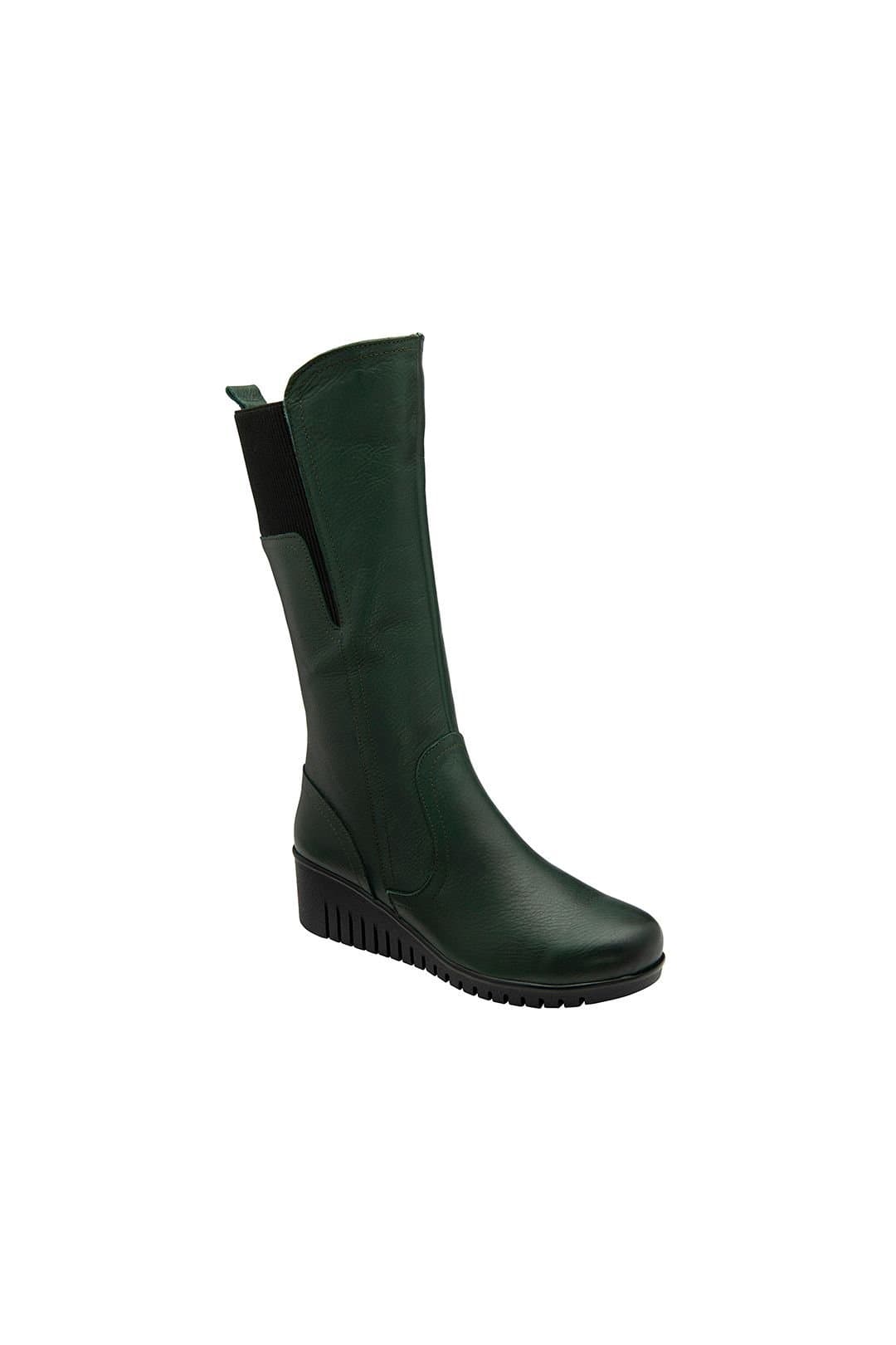 Lotus Lotus Women's Green 'Fitzgerald' Leather Wedge Boots