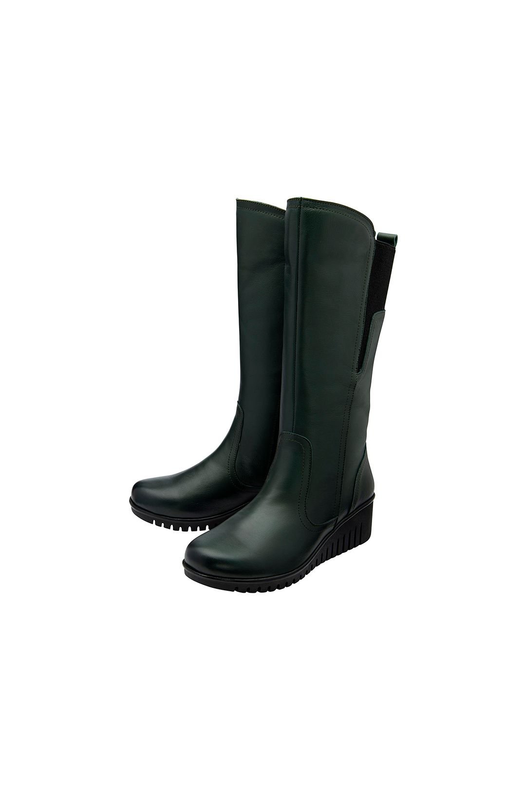 Lotus Lotus Women's Green 'Fitzgerald' Leather Wedge Mid-Calf Boots - 2