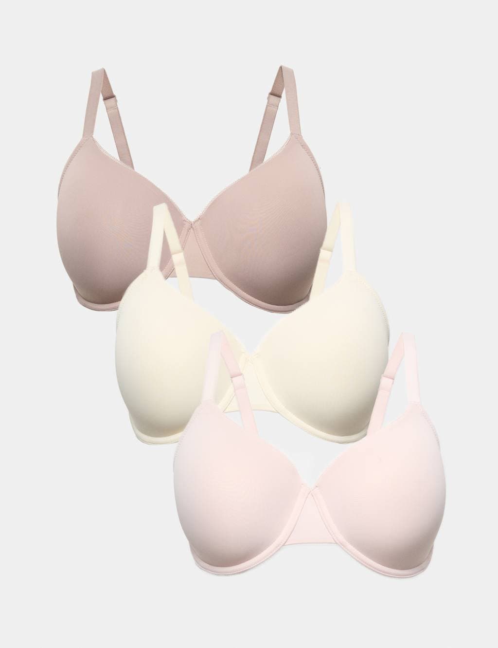 Marks & Spencer M&S 3 Pack Wired Full Cup Bras F-H Pink Mix