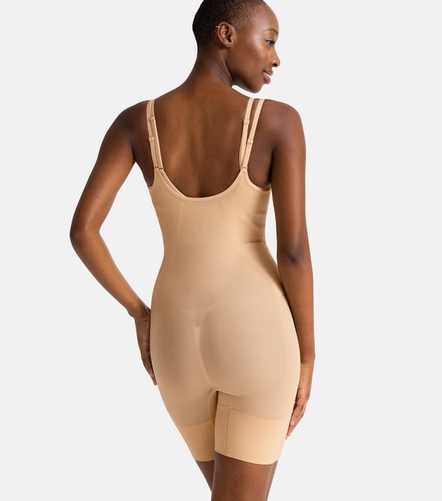 Dorina Women's Pale Pink Open Bust Shaping Bodsyuit Dorina New Look - 3