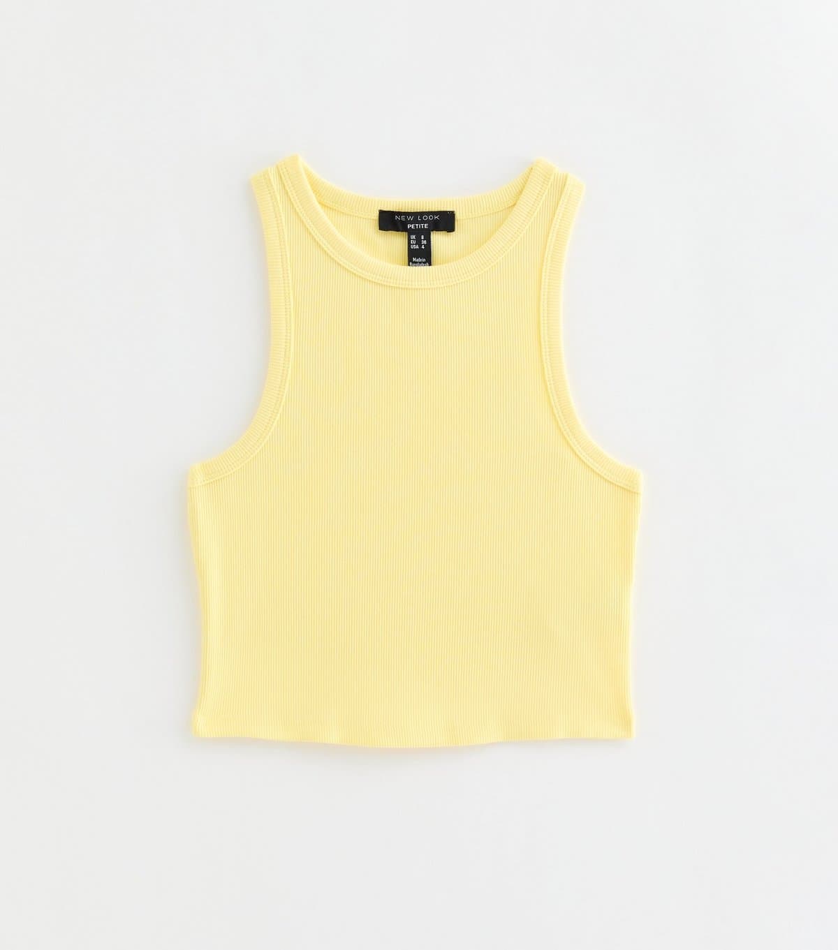 New Look Women's Petite Light Yellow Ribbed Racerback Vest New Look