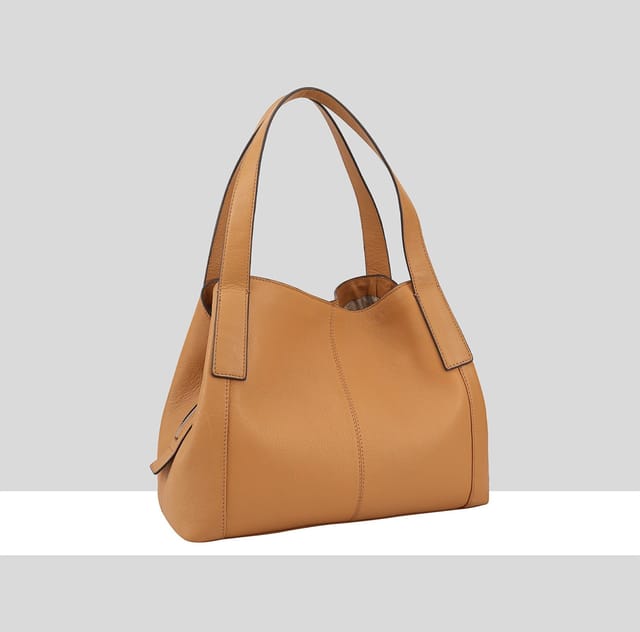 Paul Costelloe Paul Costelloe Women's Donato Leather Shoulder Bag in Tan - 2