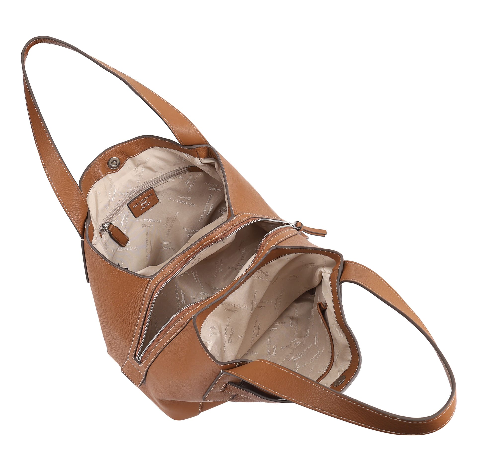 Paul Costelloe Paul Costelloe Women's Donato Leather Shoulder Bag in Tan - 4