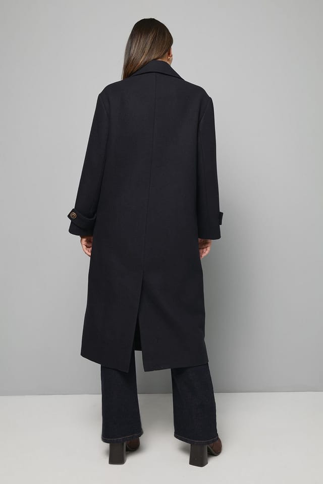 Wallis Wallis Women's Double Breasted Car Coat in Navy - 3