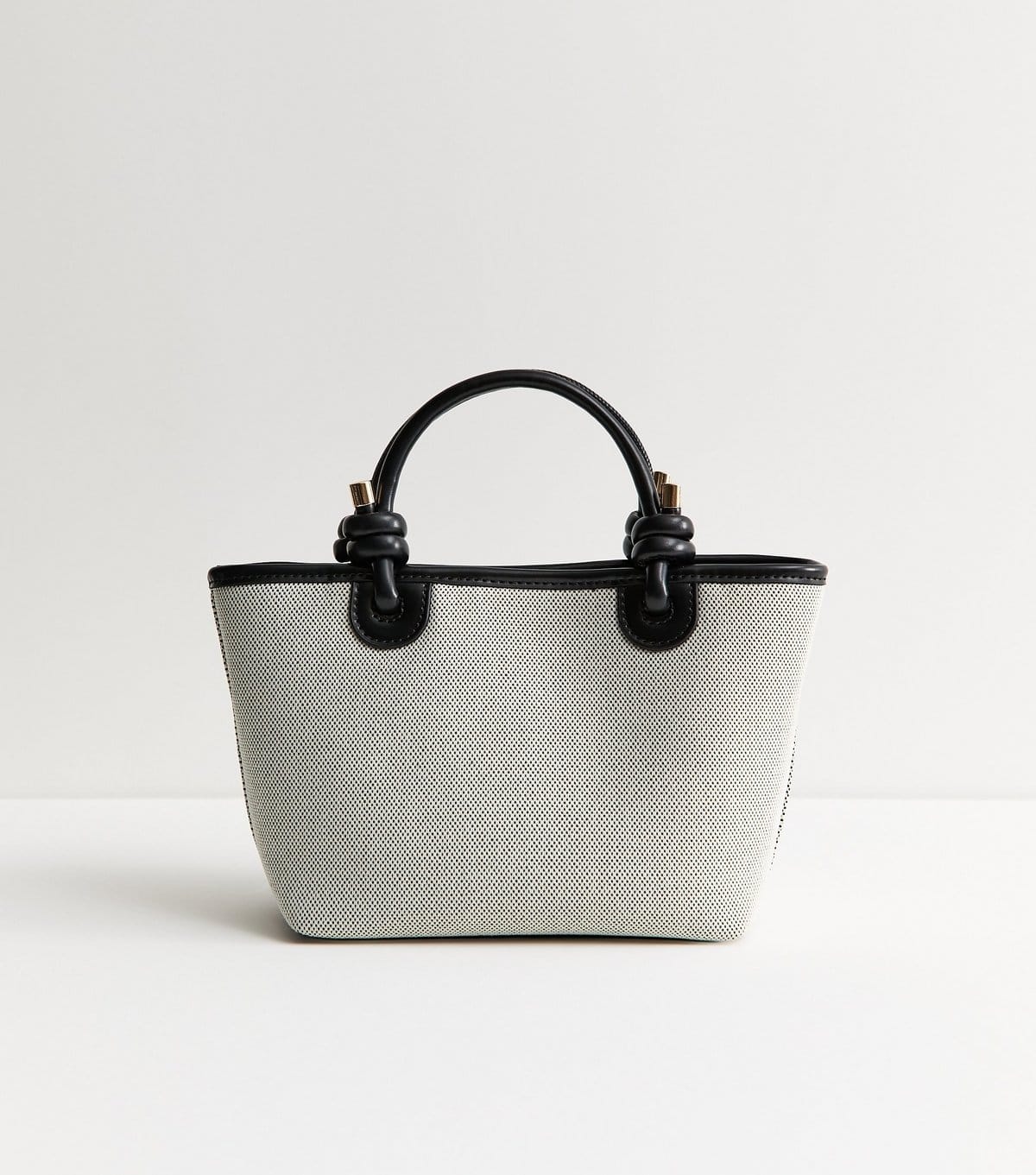 New Look Black Mini Canvas Knot Handle Tote Bag New Look - 4