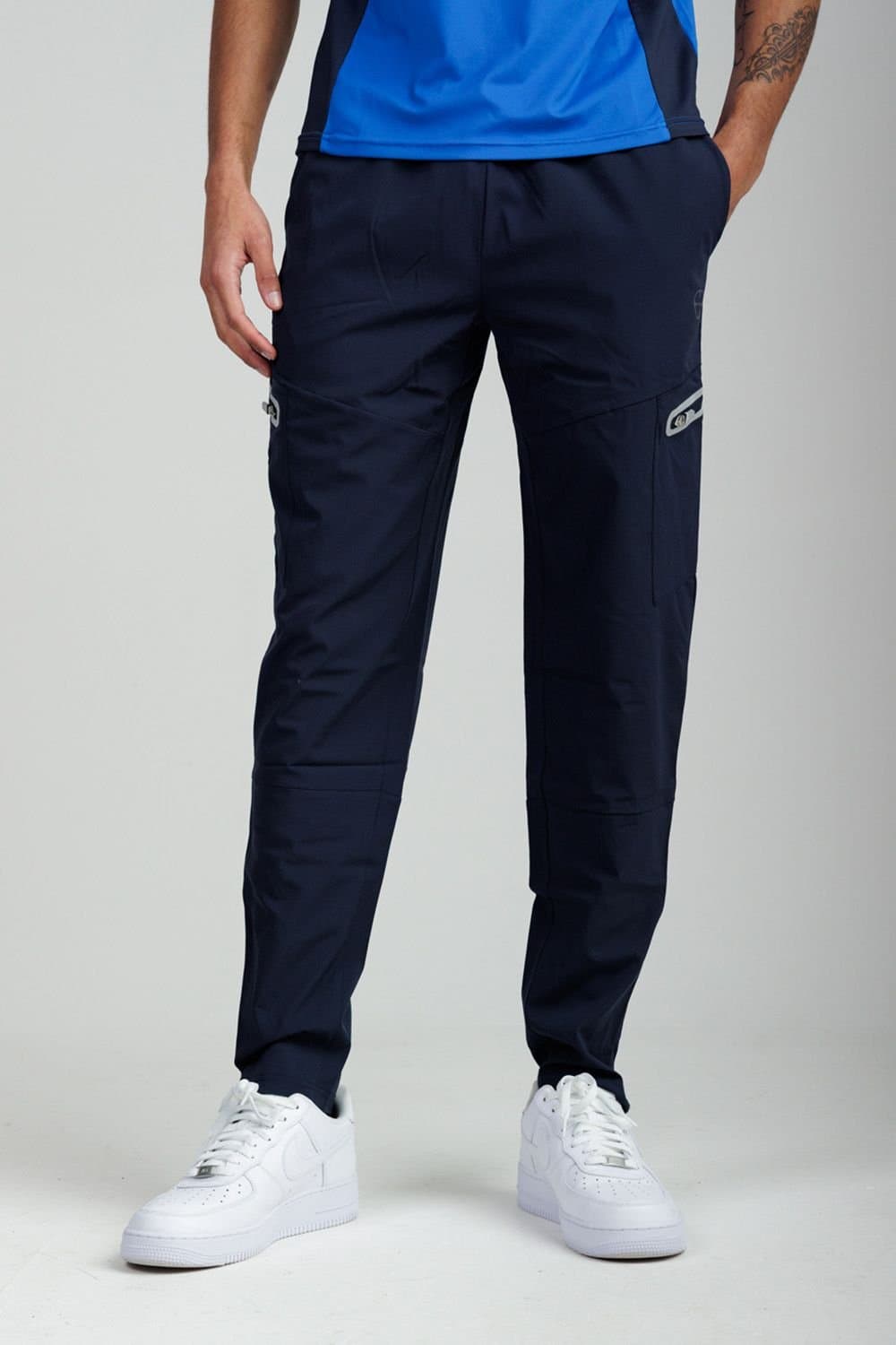Foray Foray Men's Navy Regular Fit Panelled Technical Joggers