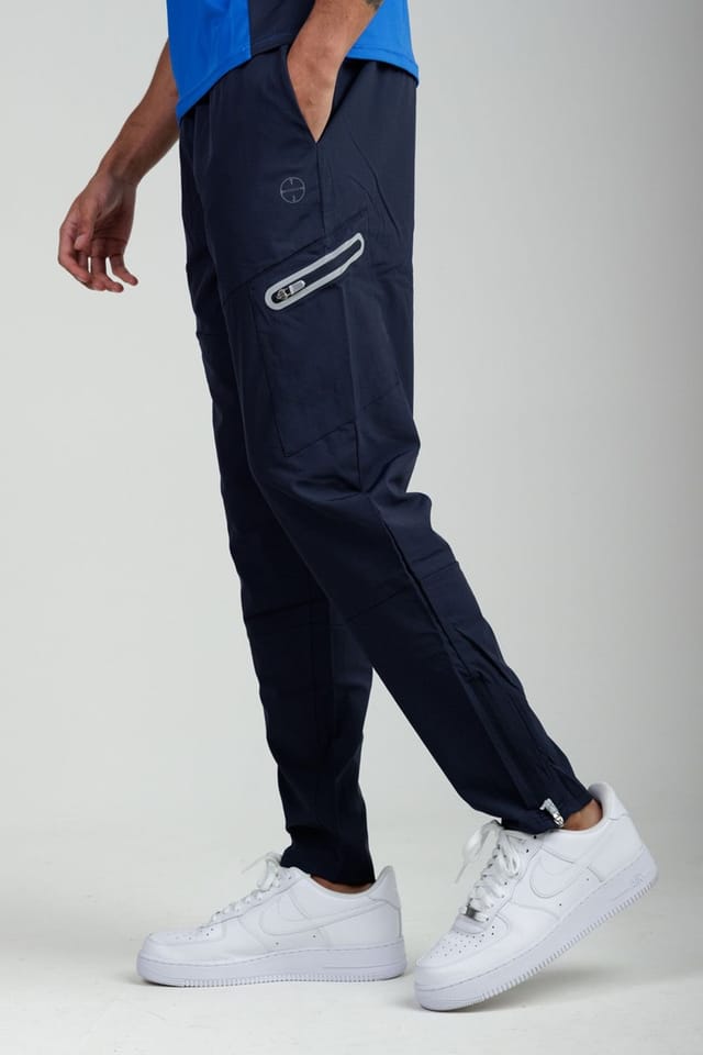Foray Foray Men's Regular Fit Panelled Technical Joggers in Navy - 3