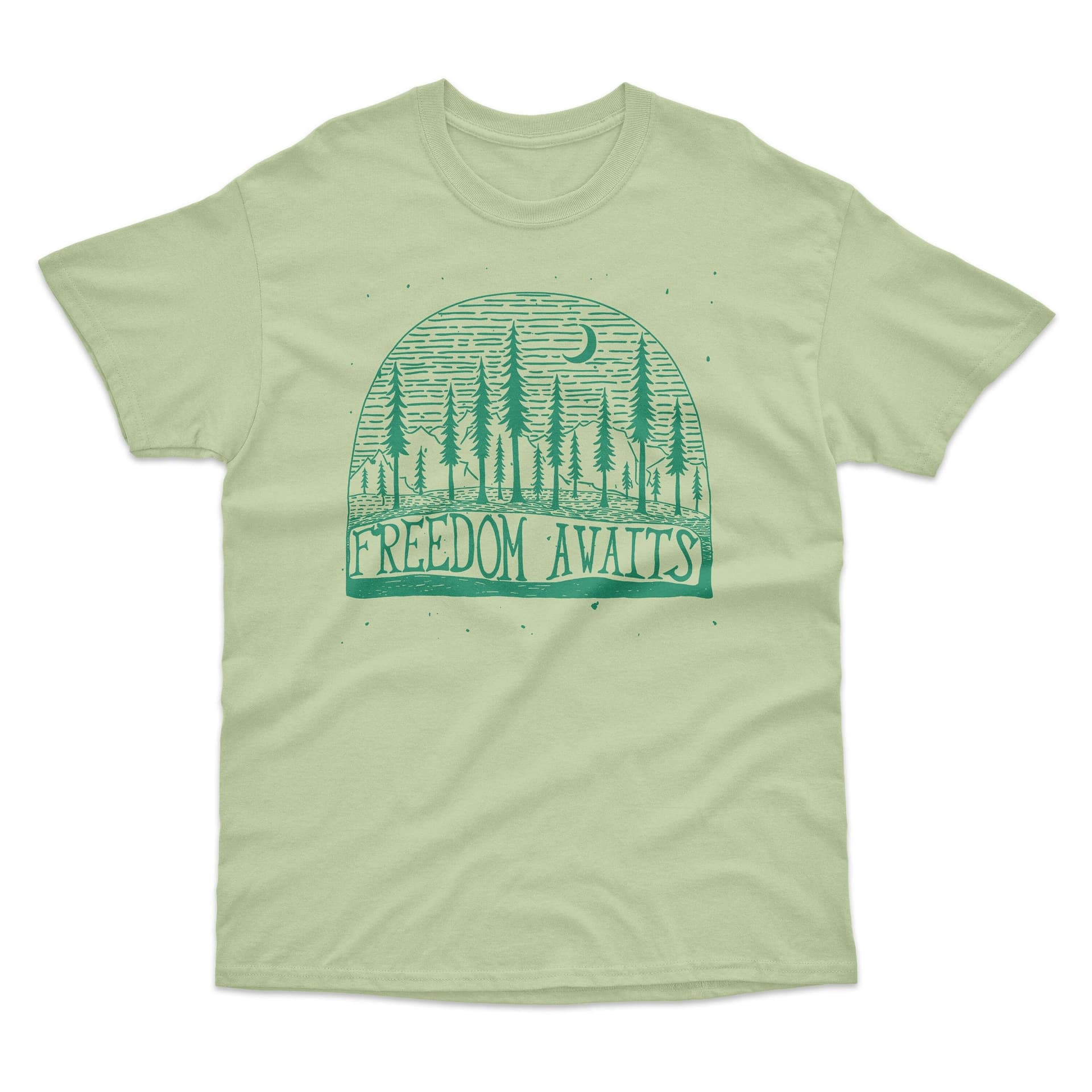 Bad Zebedee Bad Zebedee Men's Freedom Awaits T-Shirt in Light Green