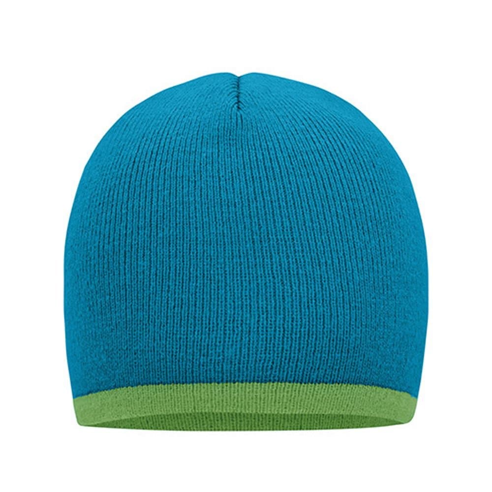 Myrtle Beach Myrtle Beach Men's Contrast Trim Beanie in Turquoise