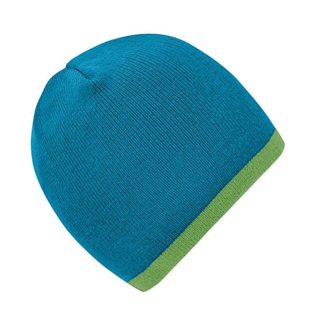 Myrtle Beach Myrtle Beach Men's Contrast Trim Beanie in Turquoise - 2