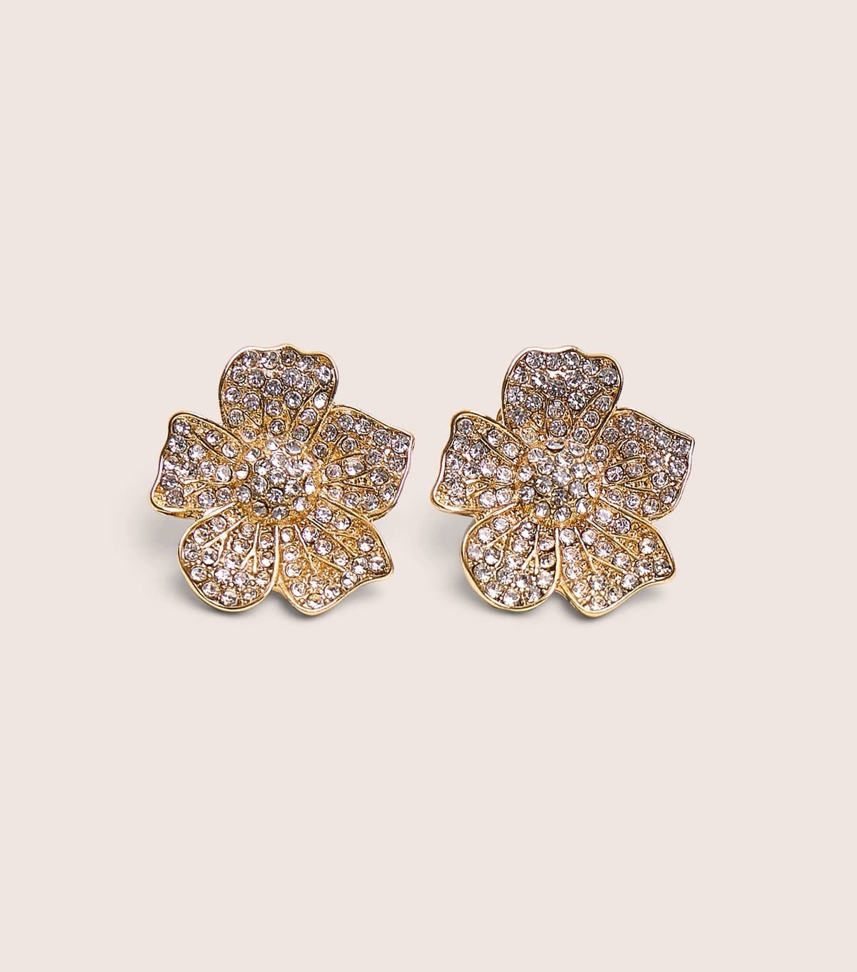Public Desire Gold Tone Diamante Floral Stud Earrings Public Desire New Look