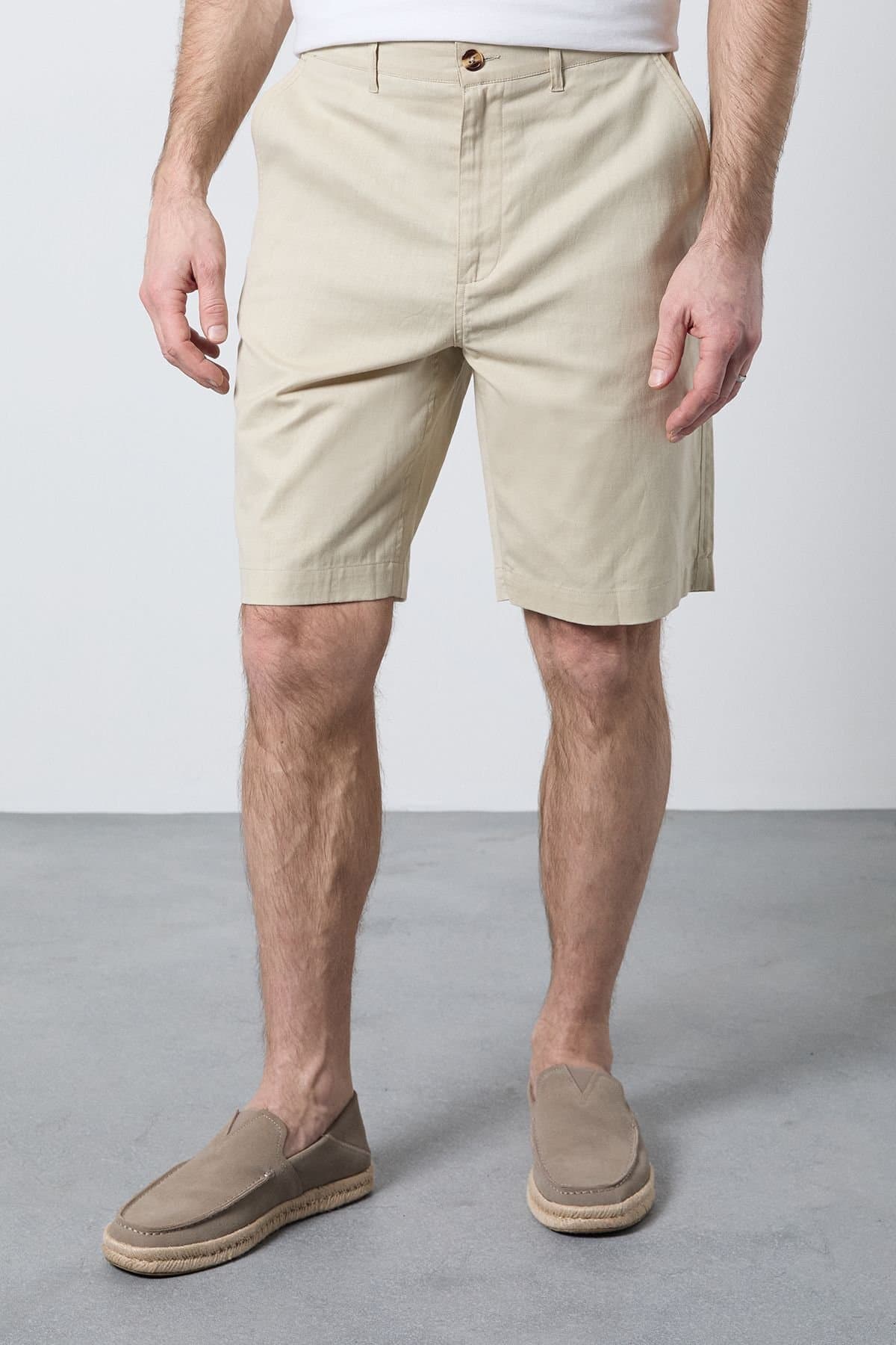 Maine Maine Men's Stone Premium Cotton Linen Shorts