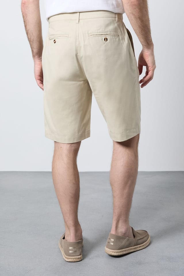 Maine Maine Men's Stone Premium Cotton Linen Shorts - 3