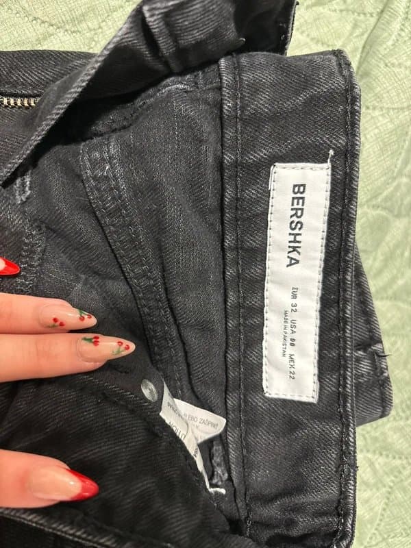 Bershka black wide leg jeans