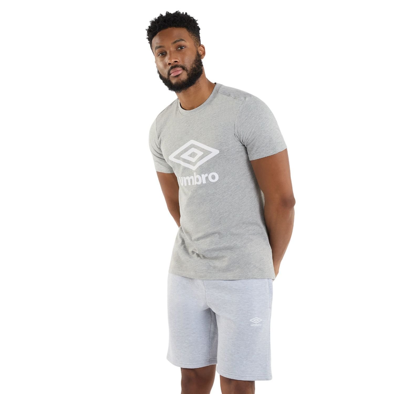 Umbro Umbro Men's Stacked Logo T-Shirt in Grey - 4