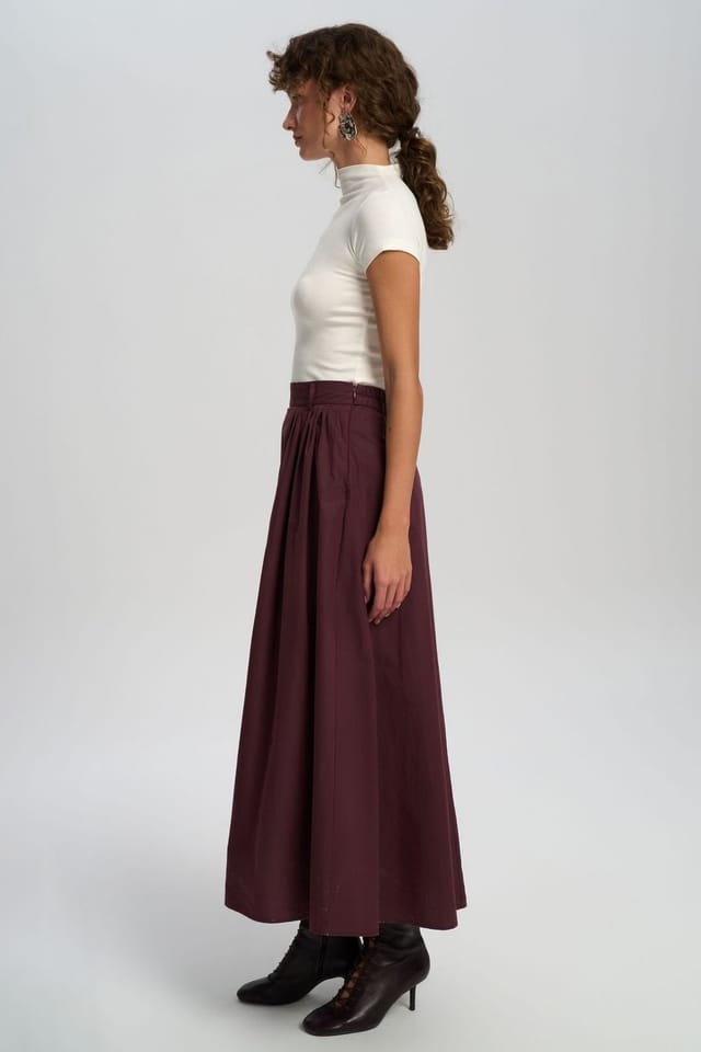 MAI STUDIOS CO. MAI STUDIOS CO. Women's Rhea Maxi Skirt in Burgundy - 3