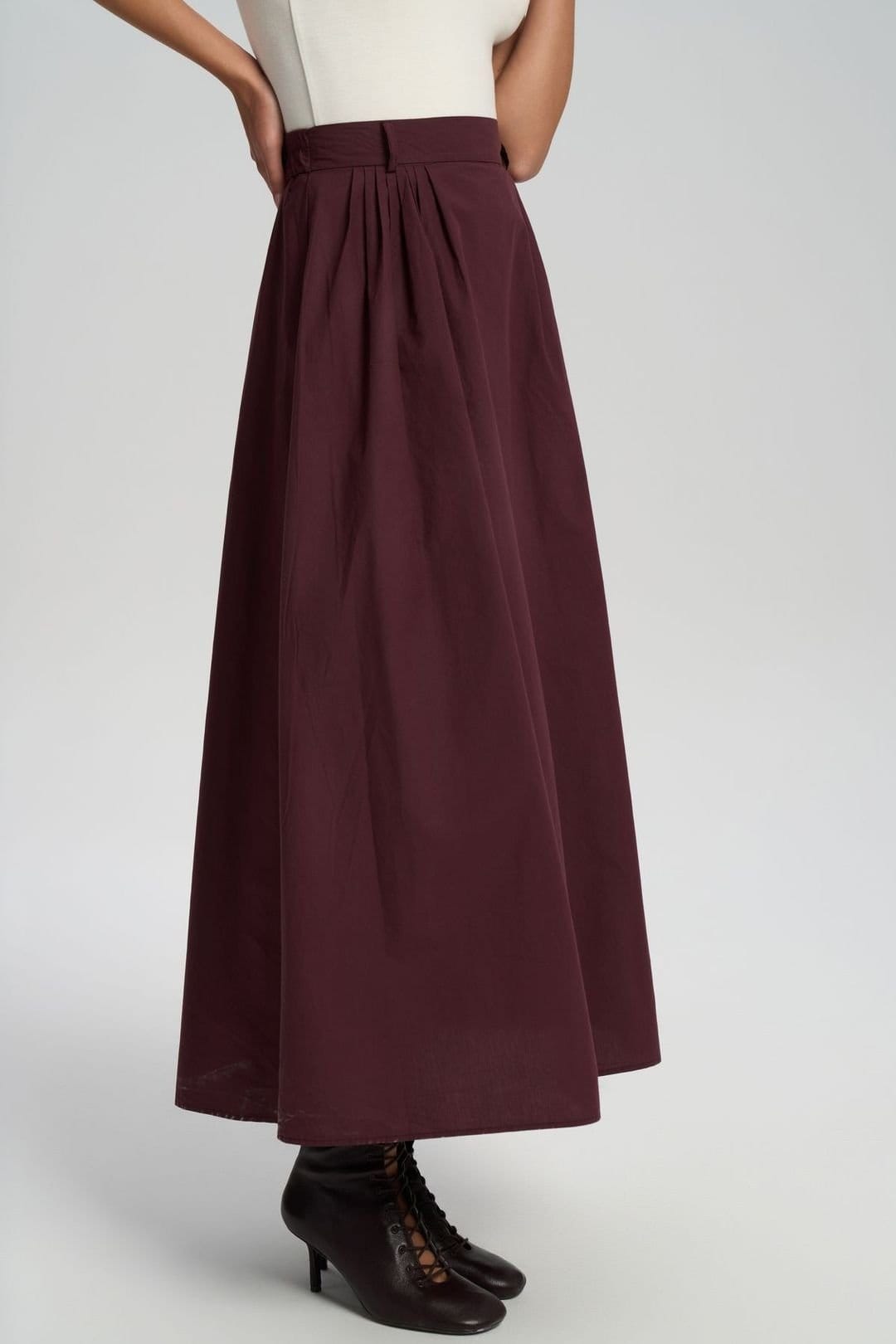 MAI STUDIOS CO. MAI STUDIOS CO. Women's Rhea Maxi Skirt in Burgundy - 4