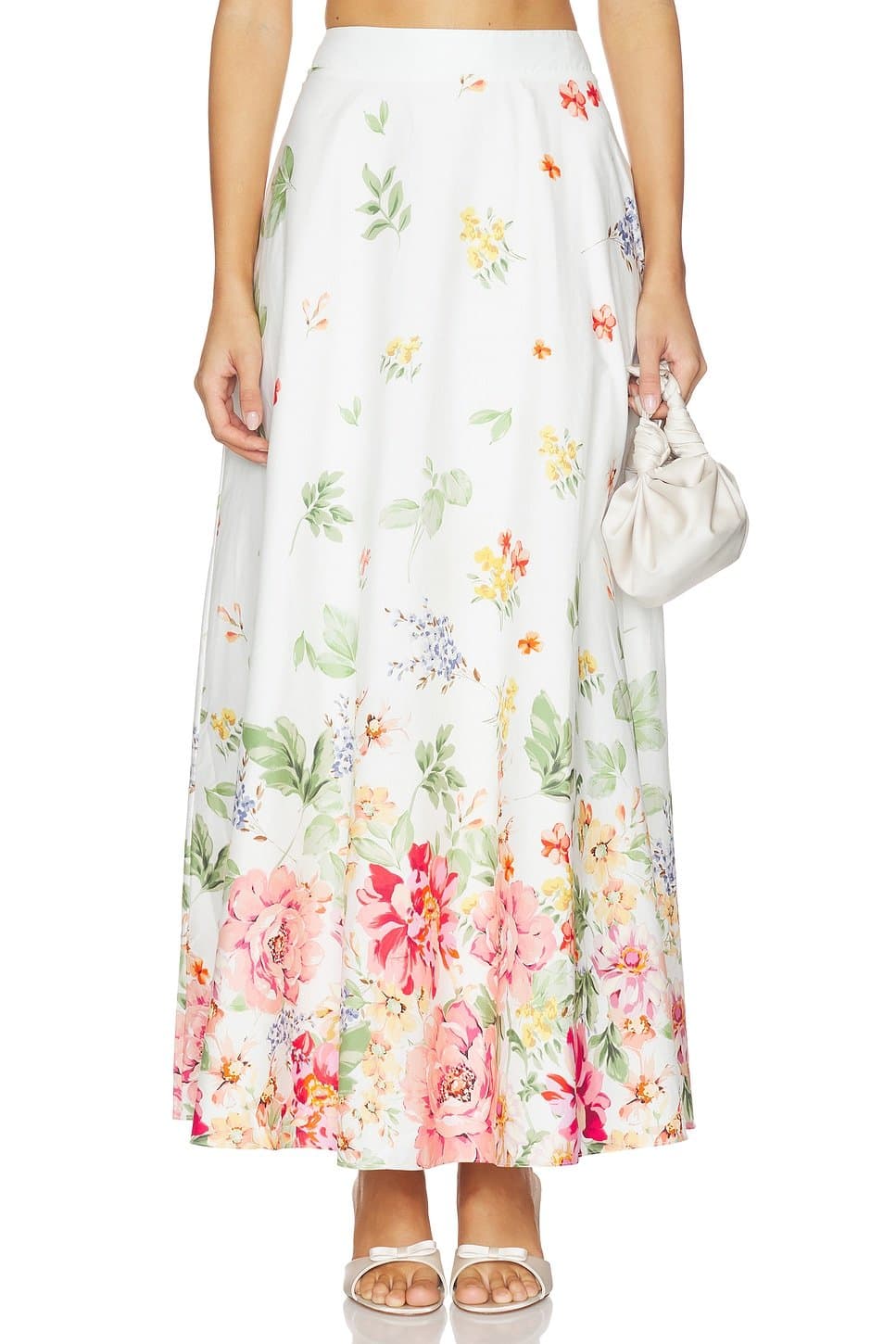 revolve Revolve Floral Print Midi Skirt in Morning Rise