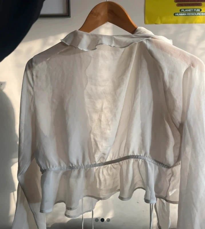 Bershka White Chiffon Bershka top