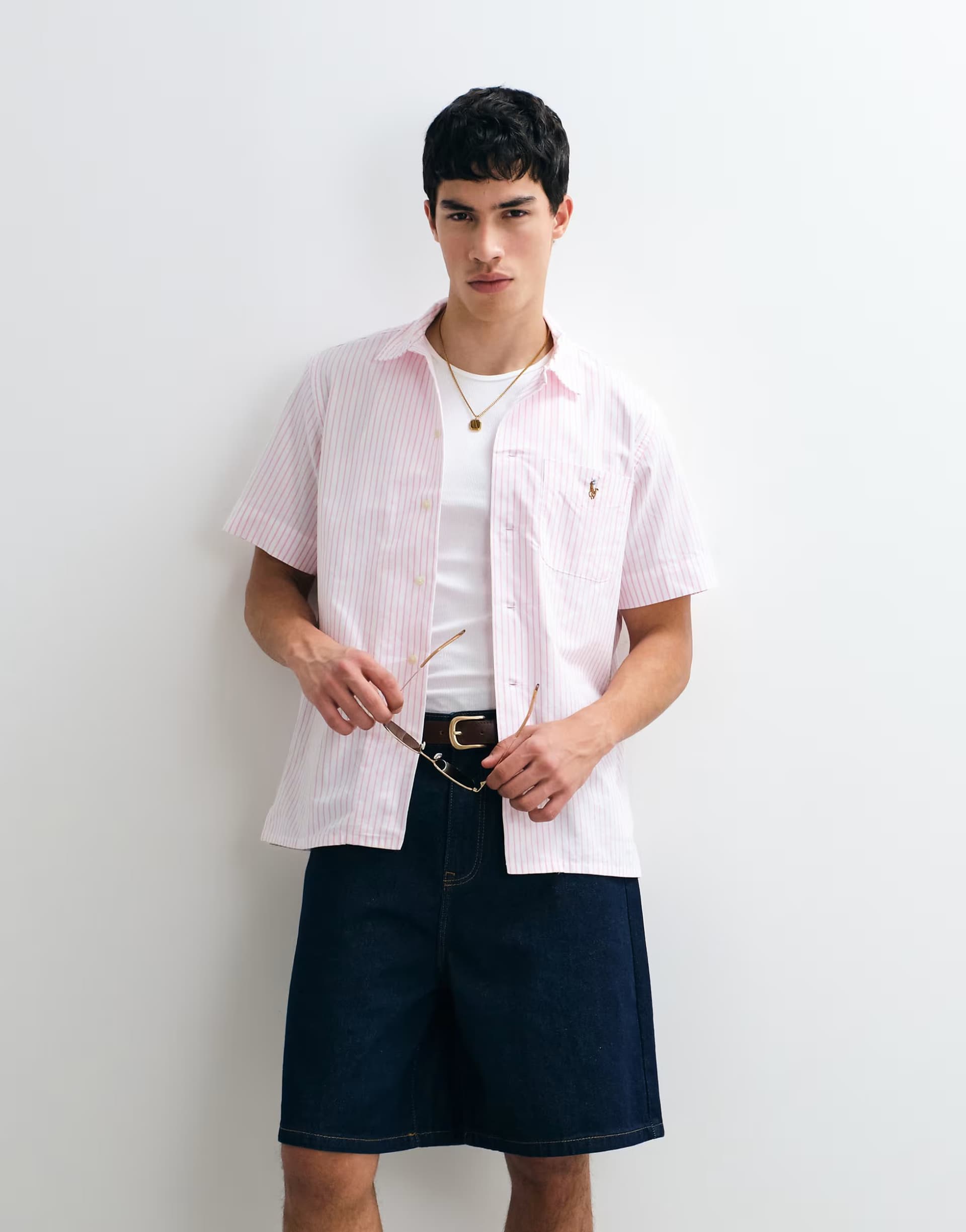 ASOS Polo Ralph Lauren classic fit button up short sleeve in pink