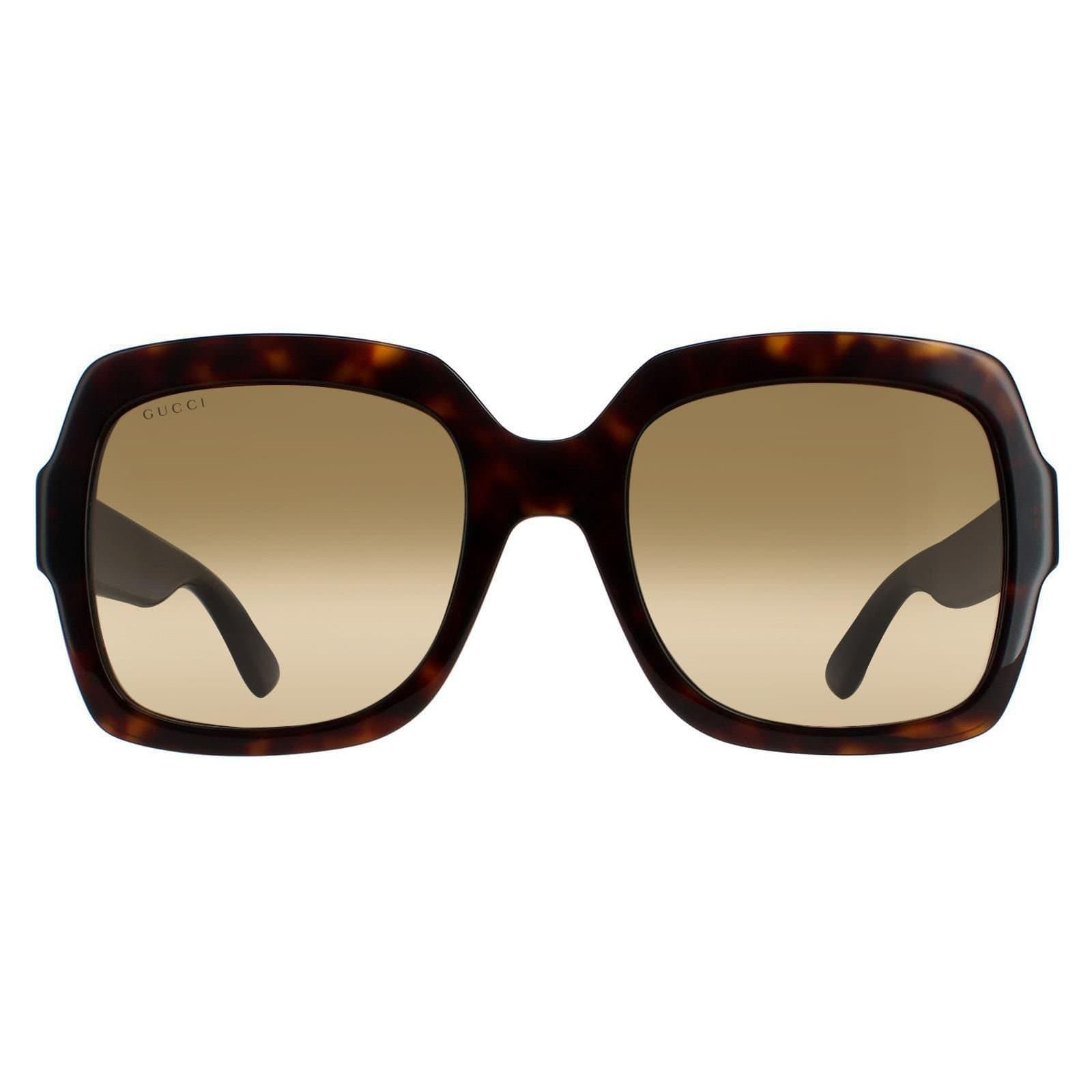 Gucci Gucci Women's Square Havana Glitter Blue & Red Brown Gradient GG0036SN