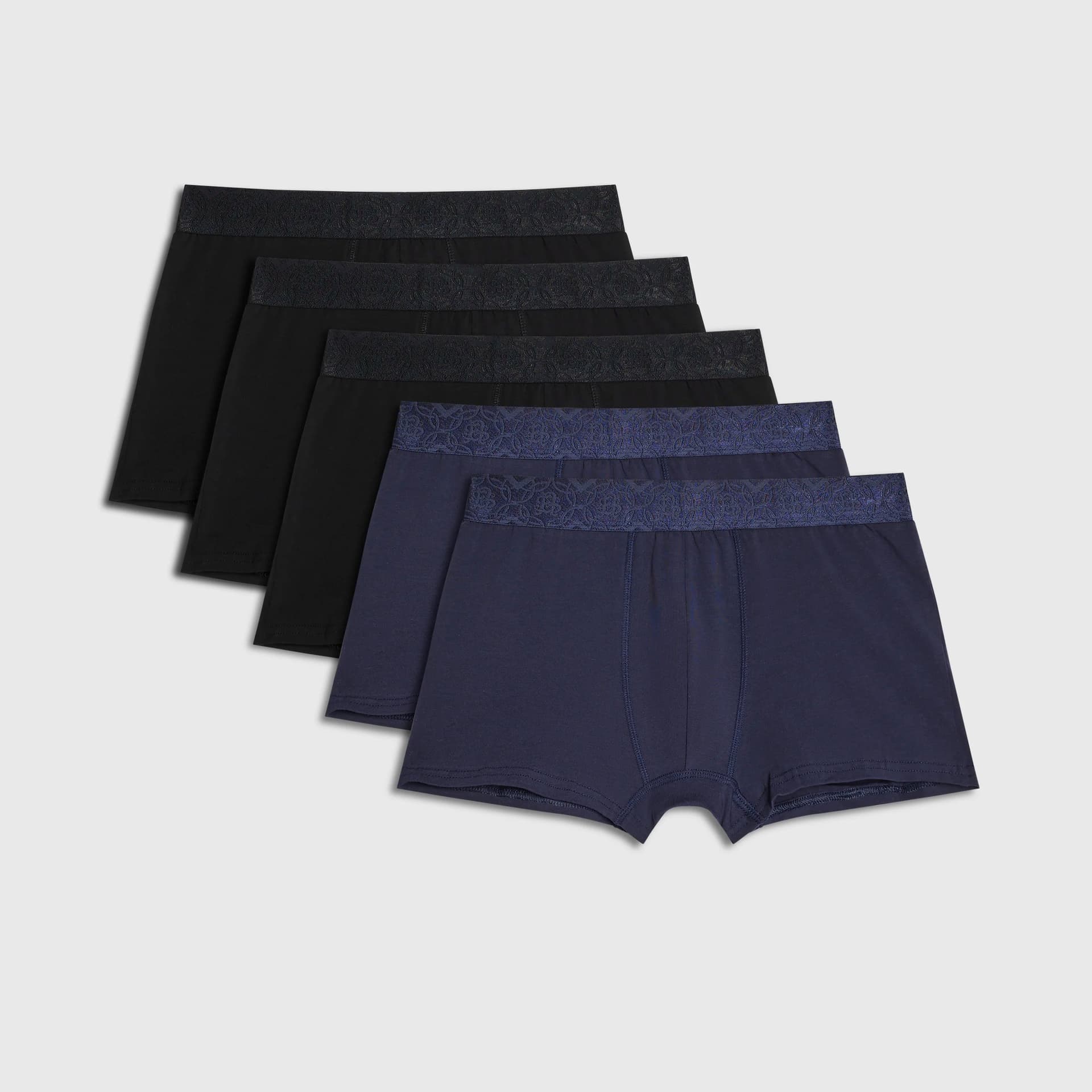 River Island Mens River Island Black Ri Monogram Pack Of 5 Trunks
