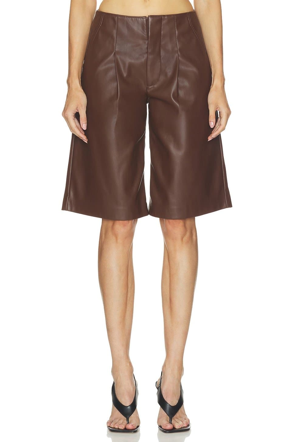revolve Faux Leather Pleated Trouser Short