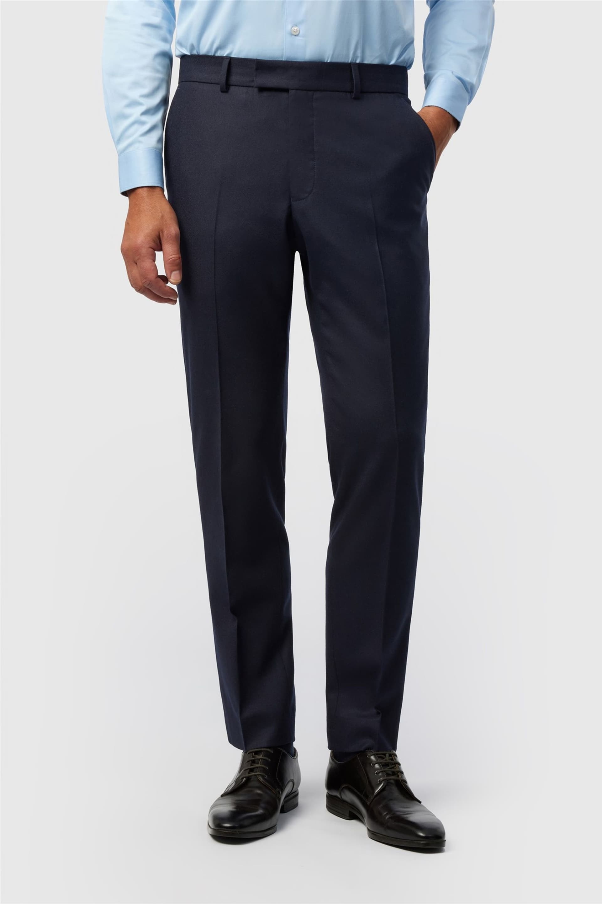 Ted Baker Ted Baker Men's Flat Fronted Tailored Suit Trousers in Navy