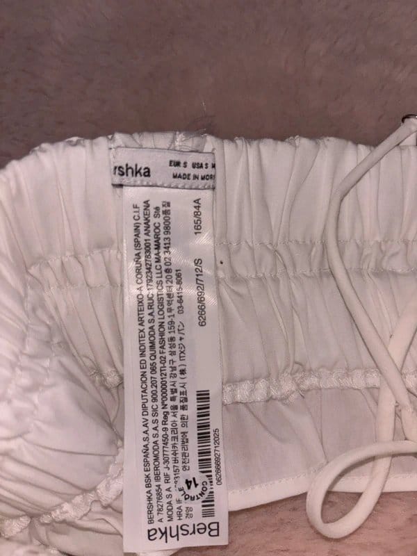 Bershka White Ruched Crop Vest