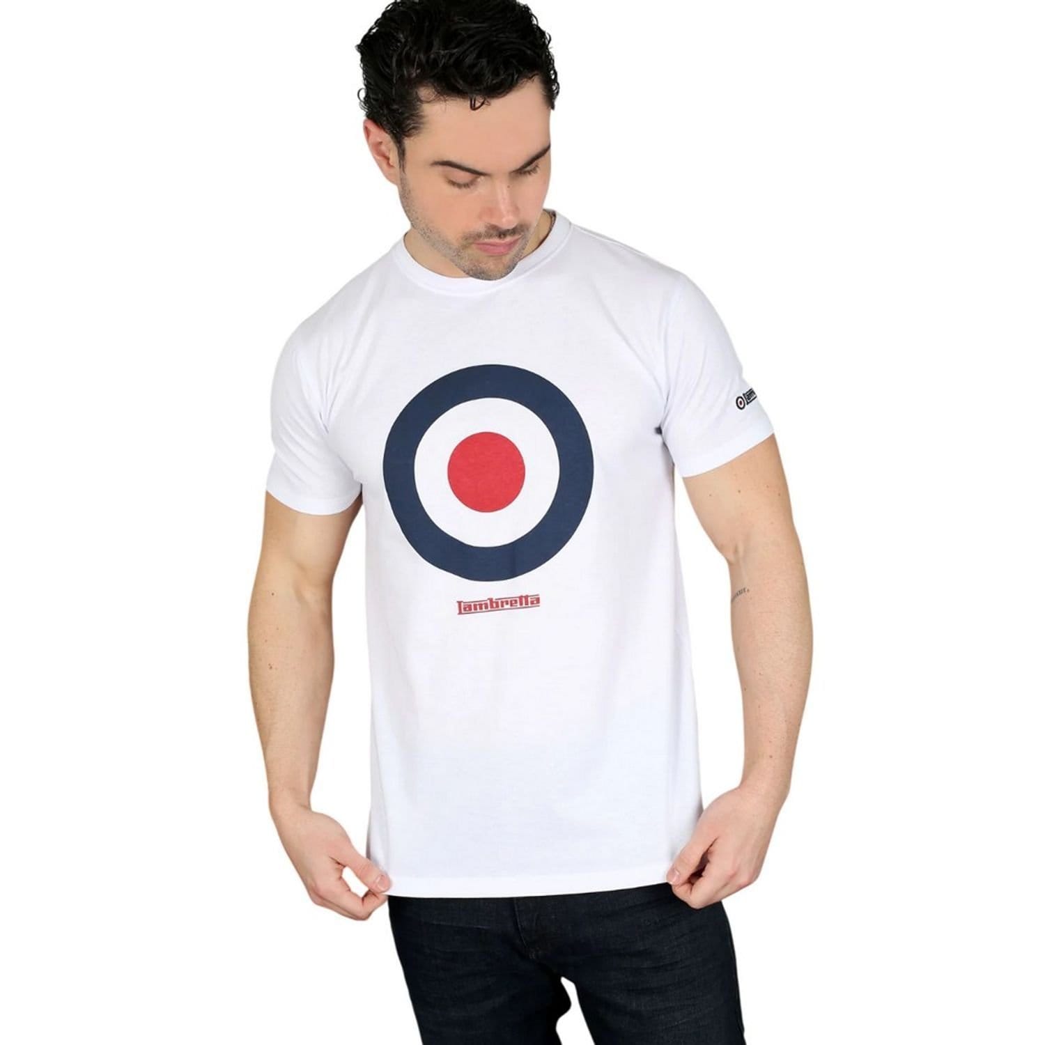 Lambretta Lambretta Men's Target Cotton T-Shirt in White - 4