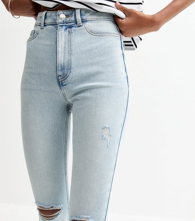 New Look Women's Tall Light Blue Halli Ripped Slim Leg Jeans New Look - 2
