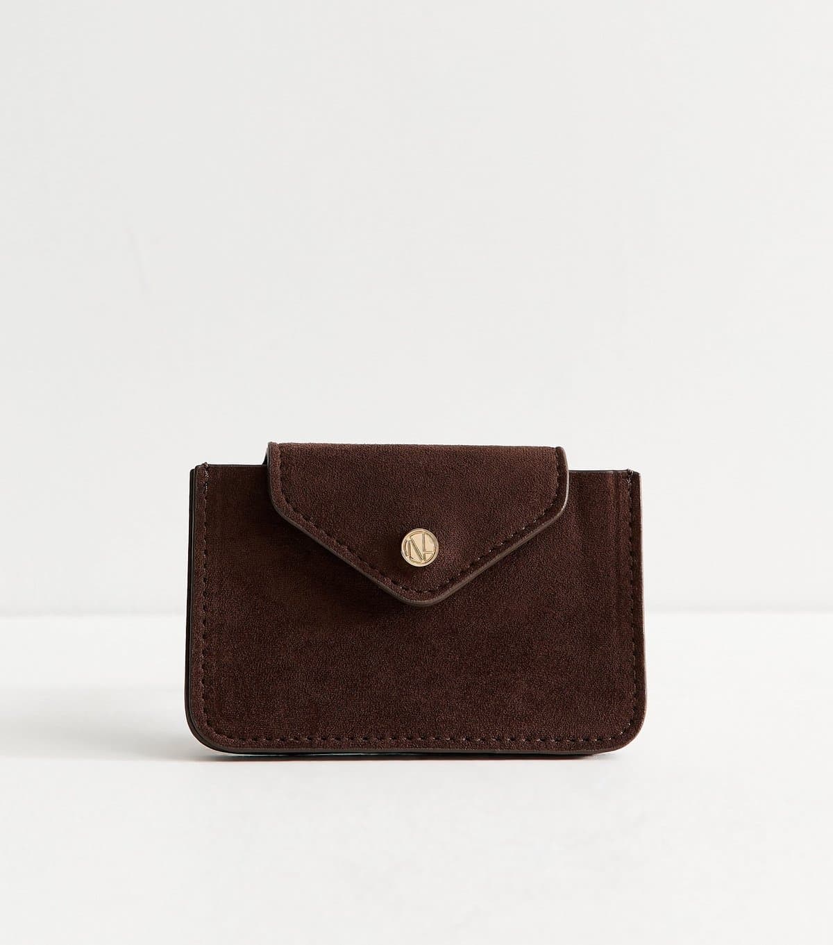 New Look Dark Brown Faux Suede Cardholder New Look