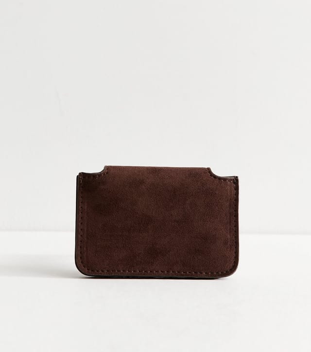 New Look Dark Brown Faux Suede Cardholder New Look - 3