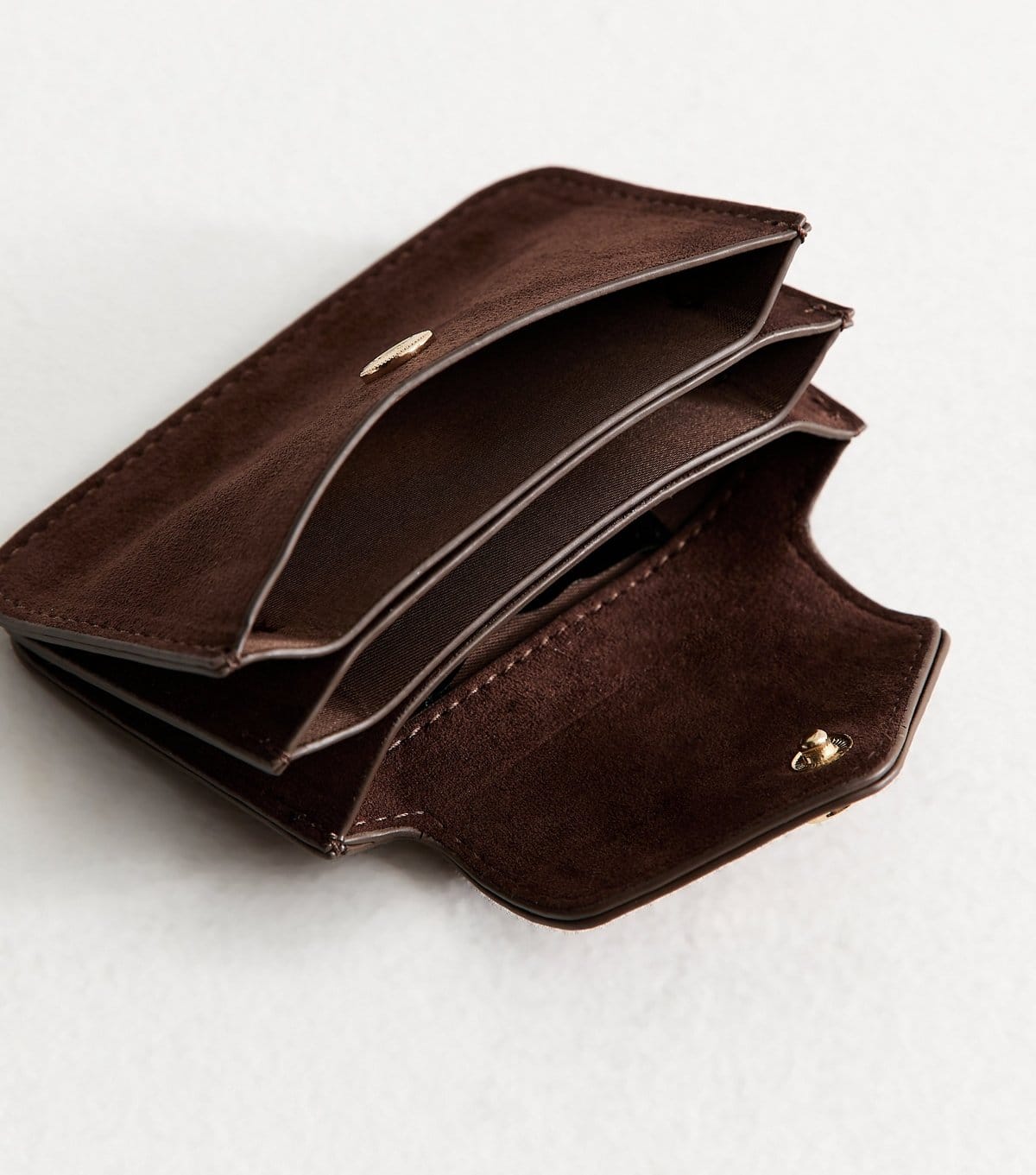 New Look Dark Brown Faux Suede Cardholder New Look - 4