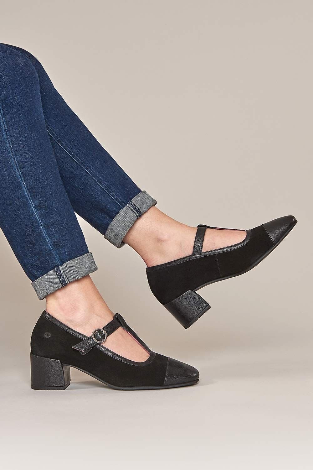 Moshulu Moshulu Women's 'Buchoo' T-Bar Heel in Black