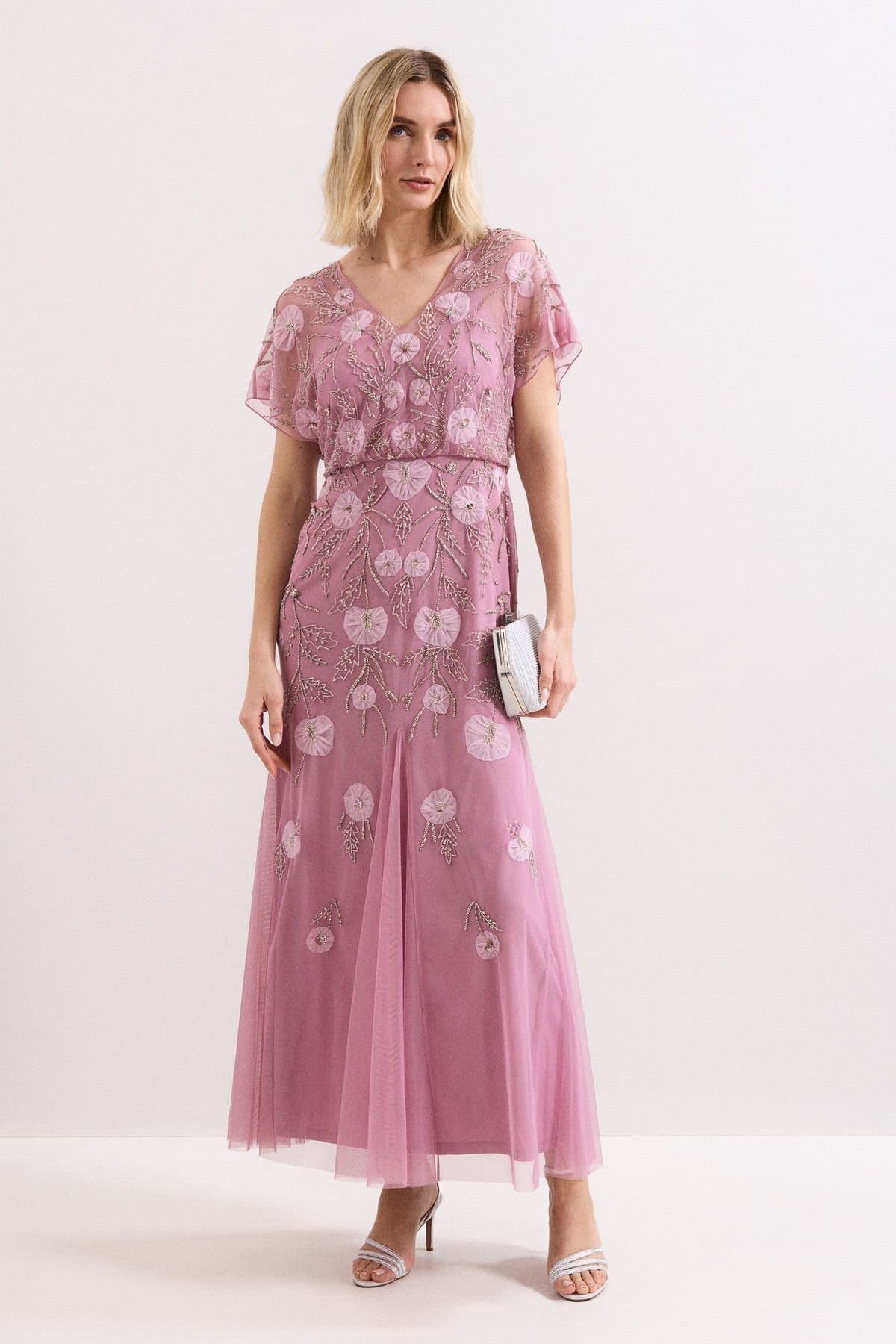 Phase Eight Phase Eight Women's Priya Maxi Midi Dress in Dusty Pink