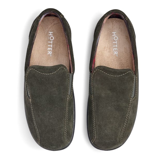 Hotter Hotter Men's 'Relax' Slippers in Dark Green - 3