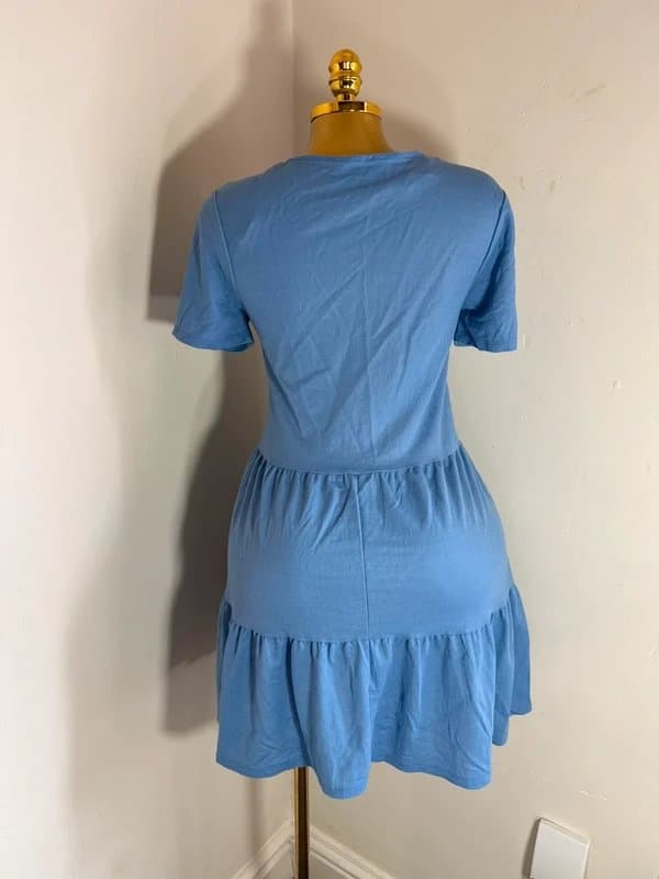 Primark Sky Blue Tiered Smock Dress-Uk 6