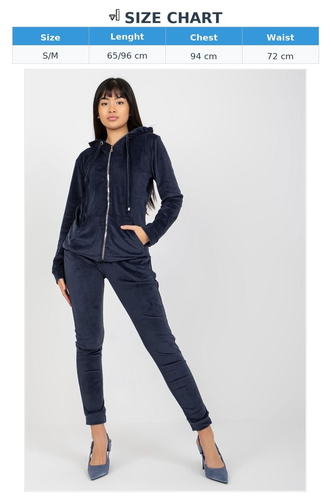 Love Lace Love Lace Women's Velour Zip Hoodie Sweatshirt & Jogger Set in Blue - 4