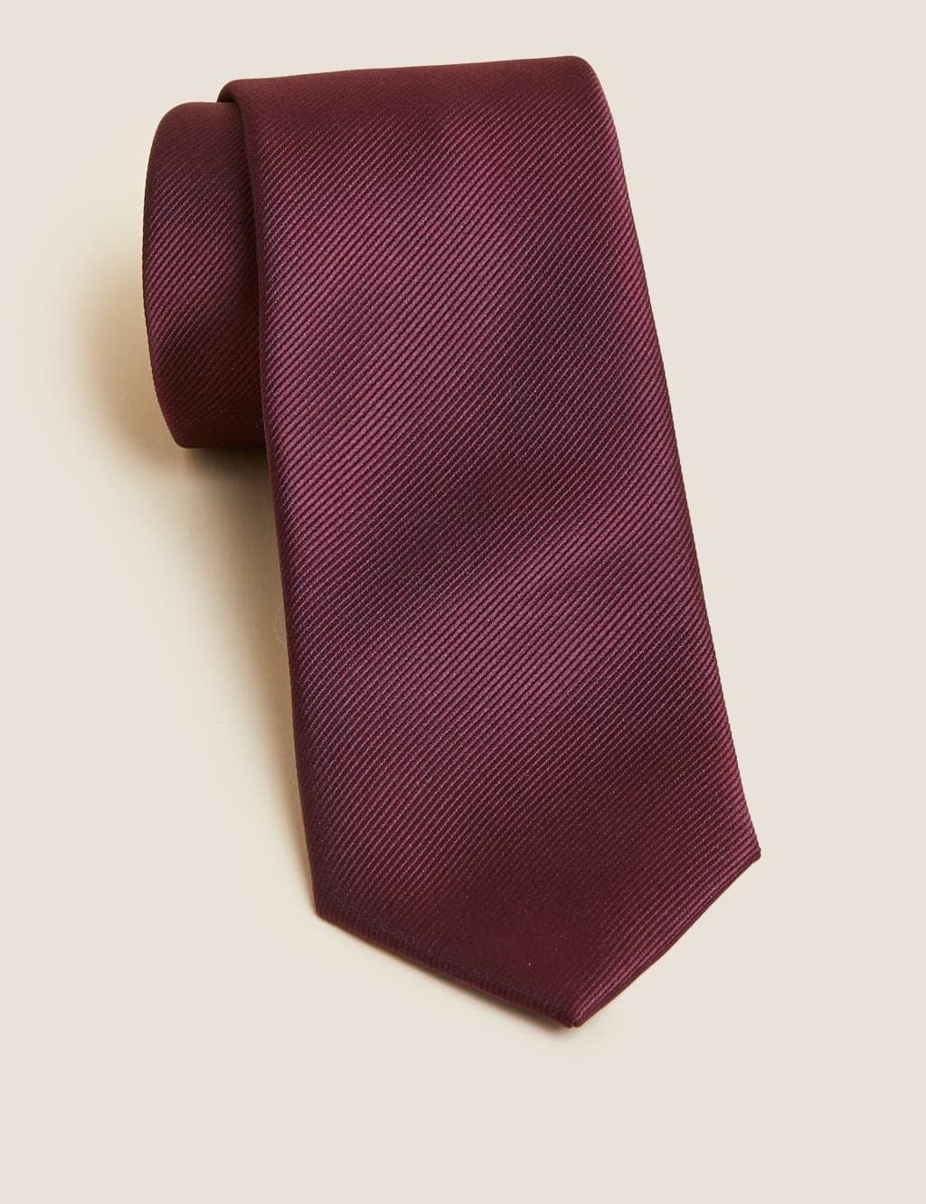 Marks & Spencer M&S Personalised Slim Textured Tie Burgundy