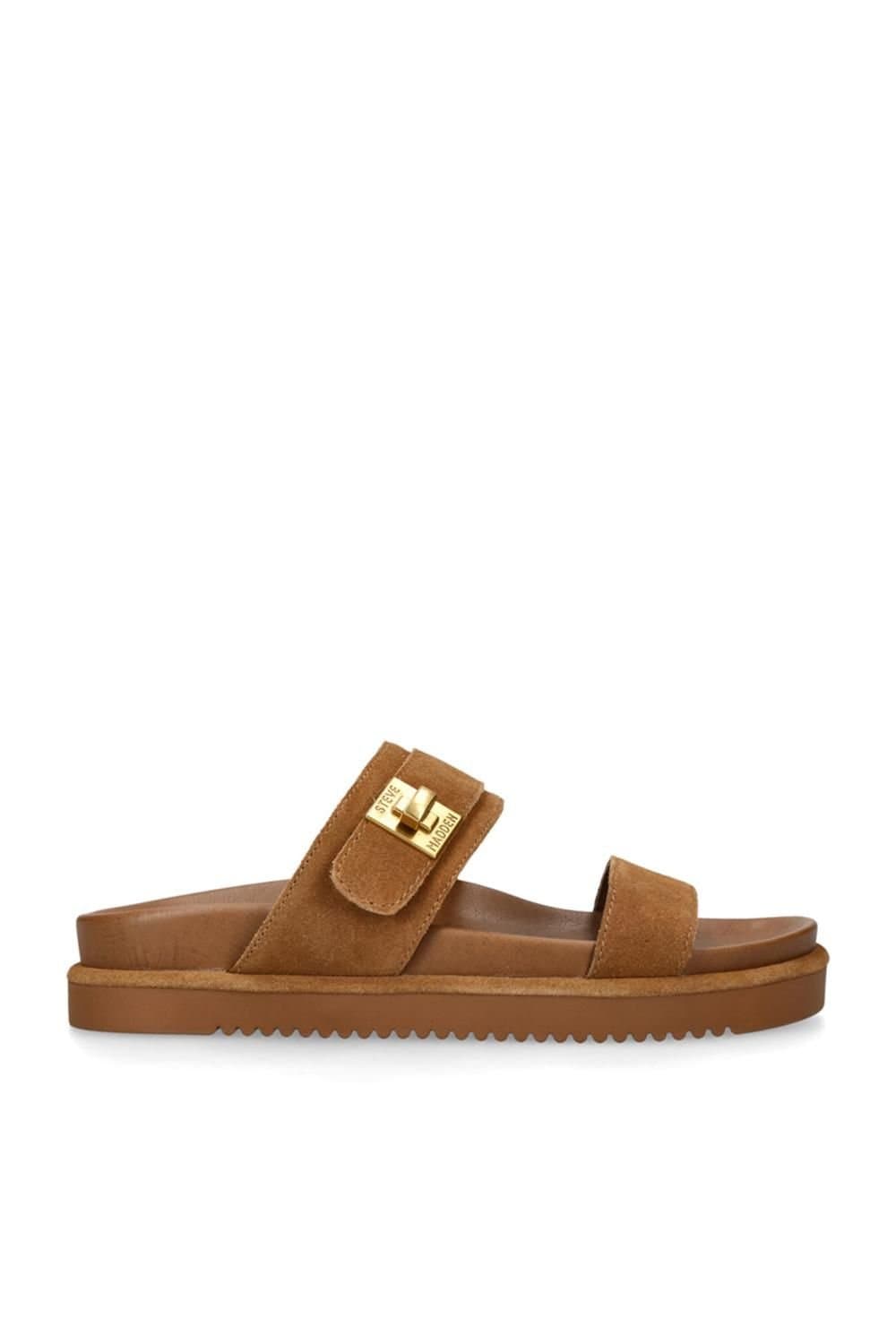 Steve Madden STEVE MADDEN Women's 'Take Two Brown Suede' Suede Sandals