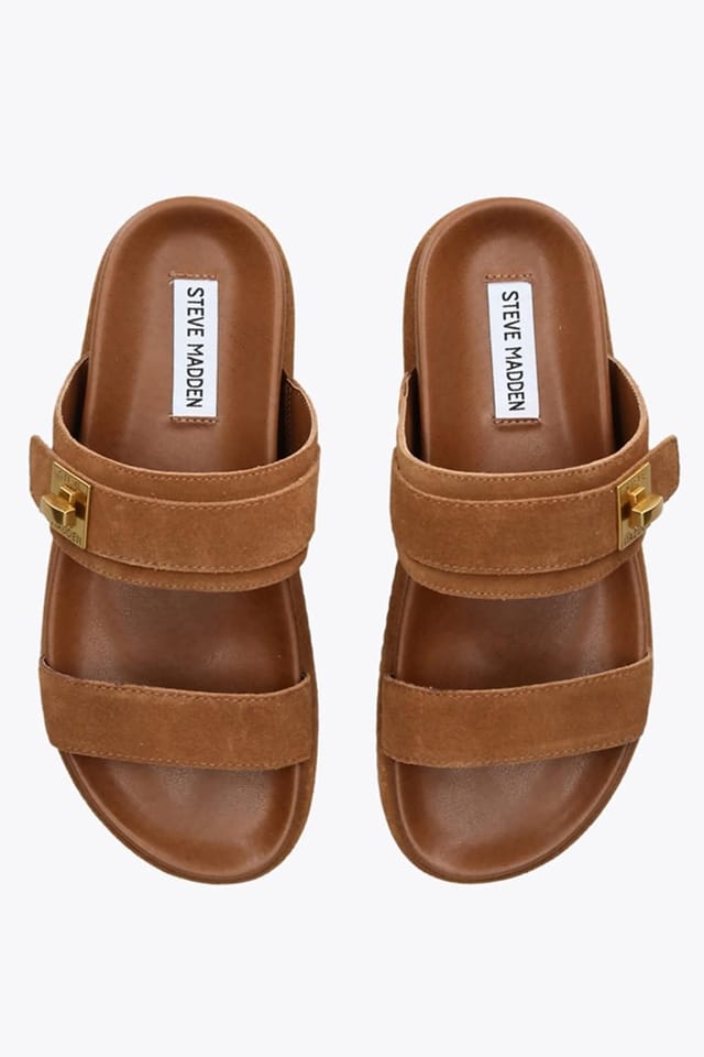 Steve Madden STEVE MADDEN Women's 'Take Two Brown Suede' Suede Sandals - 2