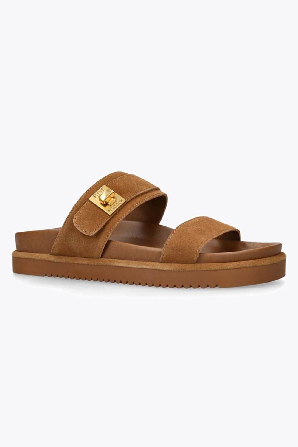 Steve Madden STEVE MADDEN Women's 'Take Two Brown Suede' Suede Sandals - 4