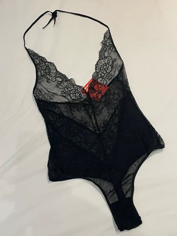 ASOS Black Lace Bodysuit, Size M
