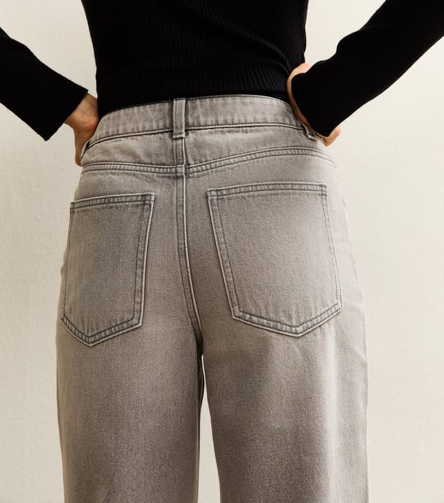 New Look Women's Grey Adalae High Waisted Wide Leg Jeans New Look - 2