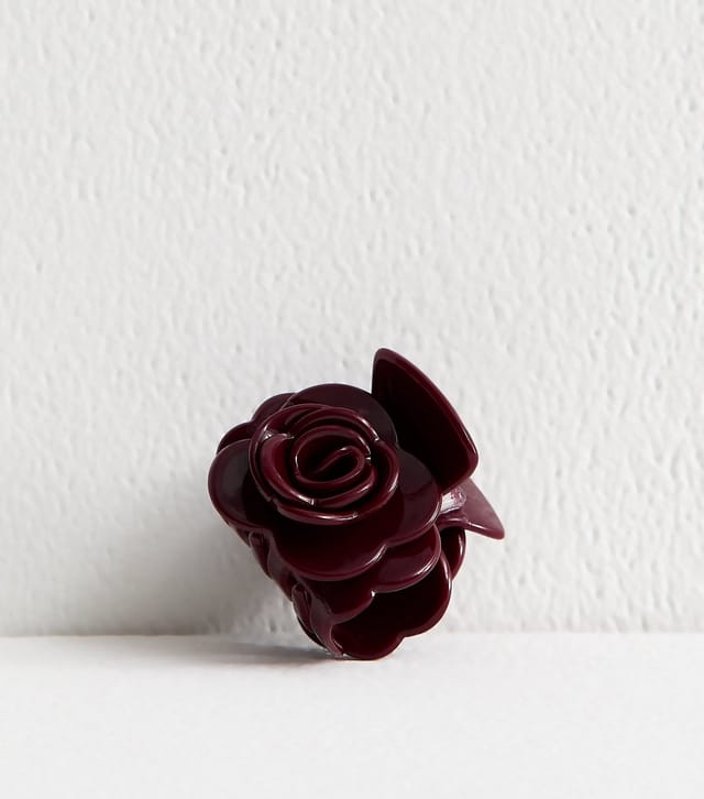 New Look Burgundy Rose Flower Claw Clip New Look - 2