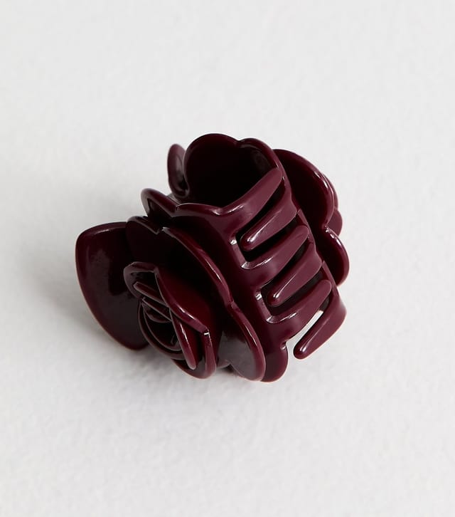New Look Burgundy Rose Flower Claw Clip New Look - 3