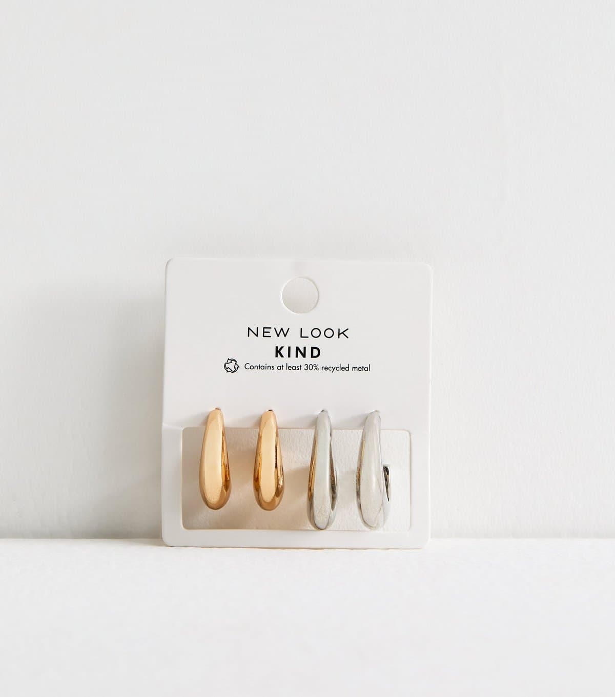 New Look New Look Pack Of 2 Mixed Metal Chunky Open Hoop Earrings
