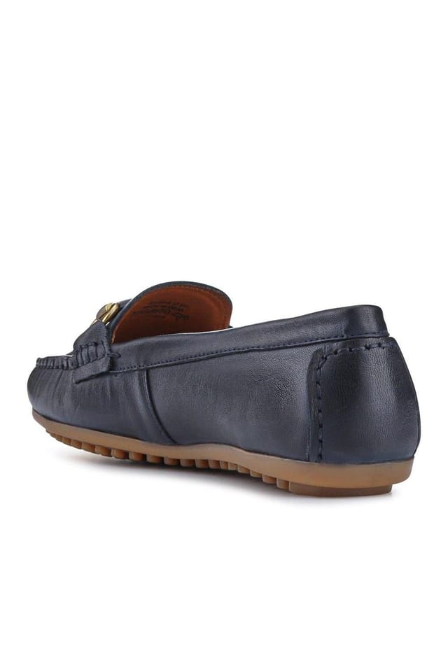 Jones Bootmaker Jones Bootmaker Women's Athikia Leather Slip-On Shoes in Navy - 3